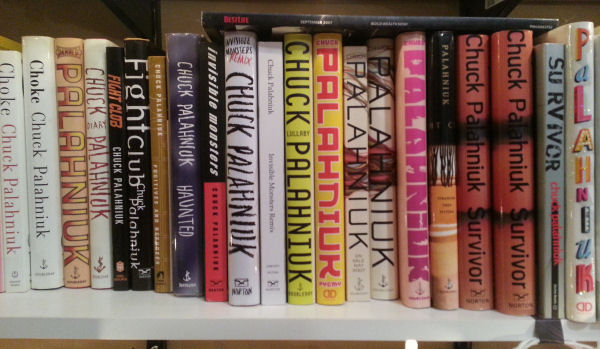 Chuck Palahniuk book shelf